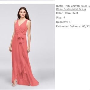 NWT Coral Bridesmaid Dress (Size 4)